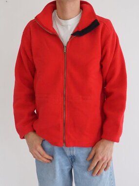 Vintage WindRiver Red Full Zip Fleece Jacket Outdoor Hiking Casual Jacket Large